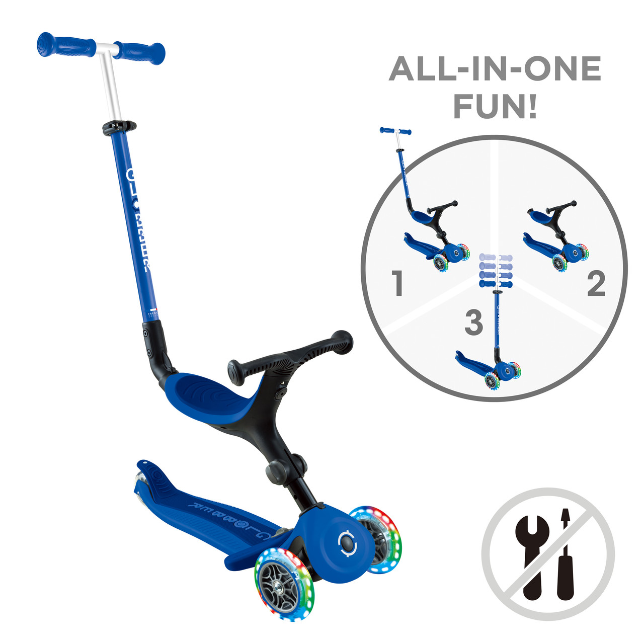 Самокат Globber - Go Up Active Lights Navy Blue - Зображення 2