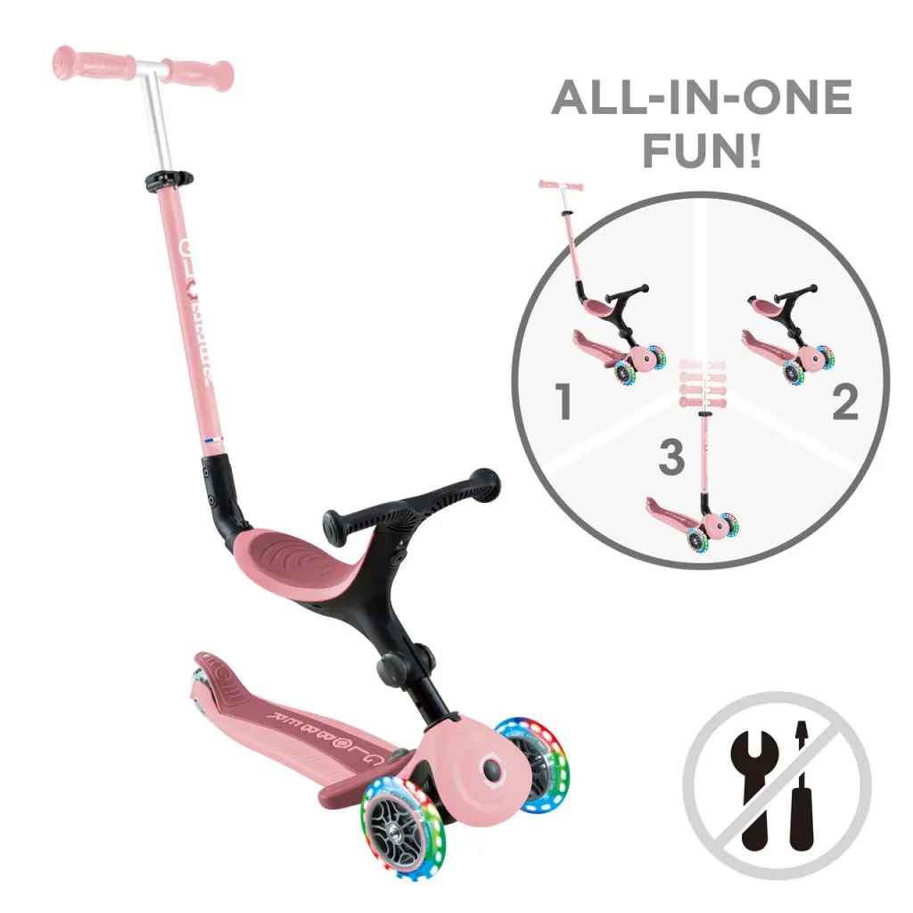 Самокат Globber - Go Up Active Lights Pastel Pink — изображение 3